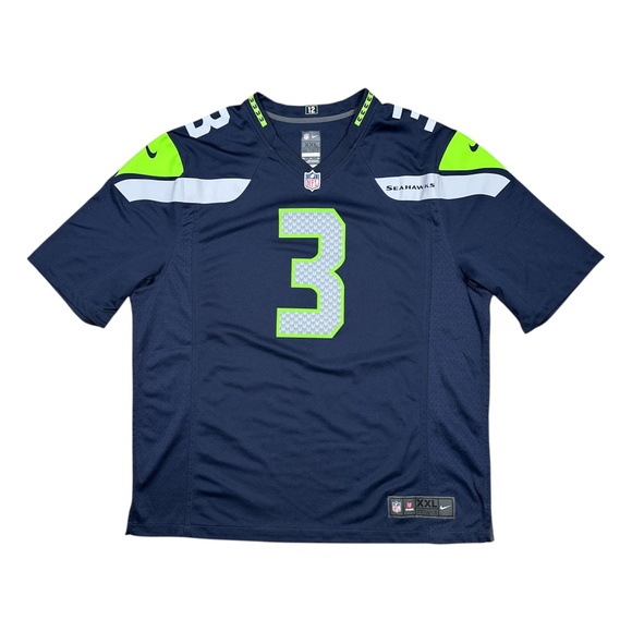 Nike On Field Seattle Seahawks Russell Wilson Blue NFL Football Jersey Mens 2XL - Picture 1 of 11